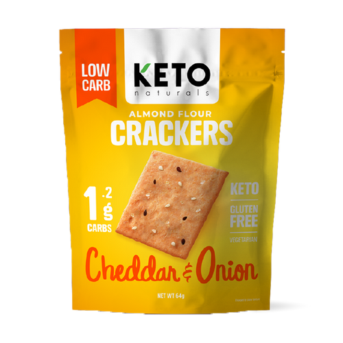 Keto Almond Flour Crackers - Cheddar & Onion